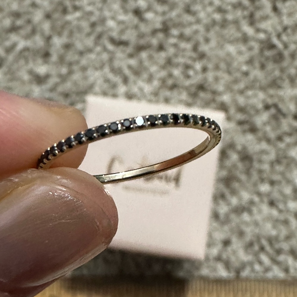 CATBIRD - 14K Yellow Gold Fairy Light Eternity Black Diamond Band